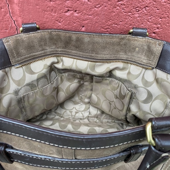 Coach brown suede tote bag, - Picture 9 of 12
